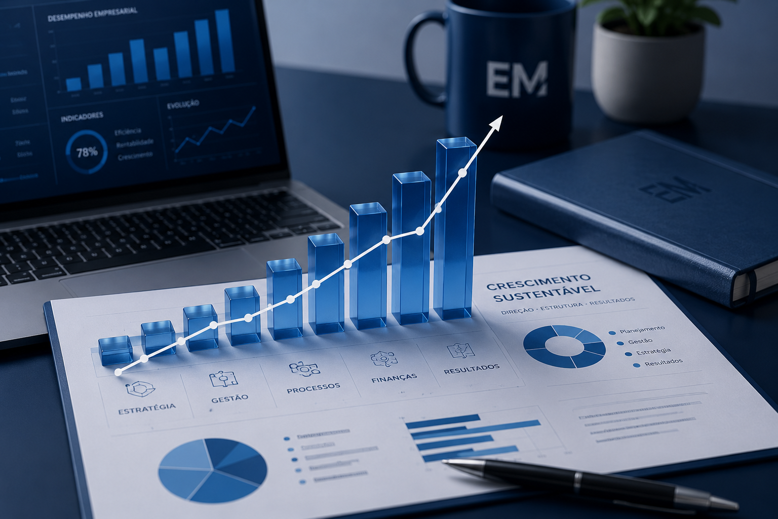 Crescimento sustentável — estratégia, gestão, processos, finanças e resultados